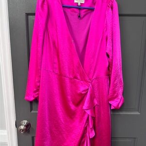Elegant Fuchsia Wrap Dress